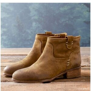 Garnet Hill Tan Suede Ankle Booties for Fall!